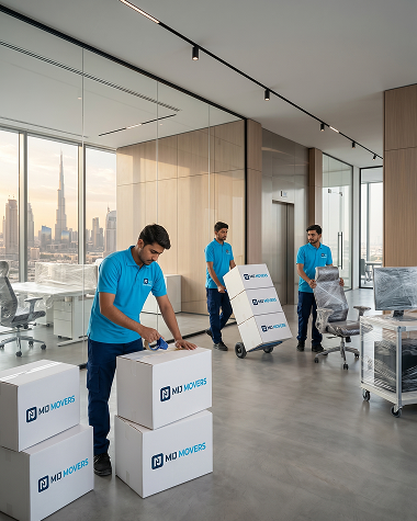 MIJ Movers handling a corporate office relocation in the UAE